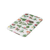 Farbige Aquarellkaktus und Sukkulenten Blume Badematte (Schrägansicht)