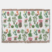 Farbige Aquarellkaktus und Sukkulenten Blume Decke (Vorderseite)