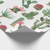 Farbige Aquarellkaktus und Sukkulenten Blume Geschenkpapier (Ecke)