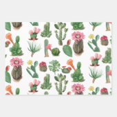 Farbige Aquarellkaktus und Sukkulenten Blume Geschenkpapier Set (Vorderseite 3)