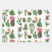 Farbige Aquarellkaktus und Sukkulenten Blume Geschenkpapier Set (Vorderseite 2)