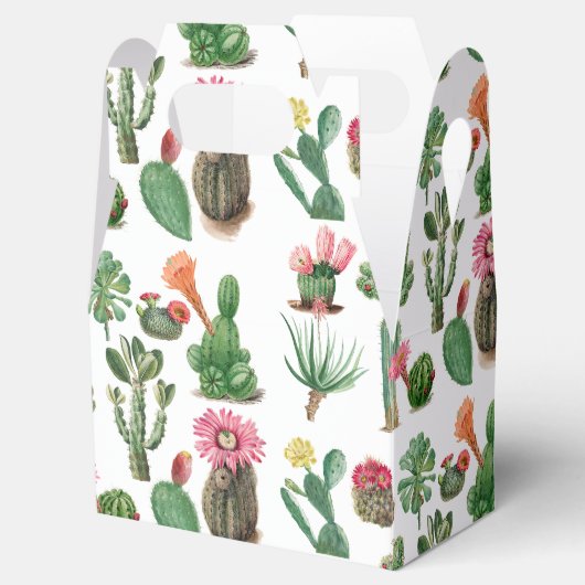 Farbige Aquarellkaktus und Sukkulenten Blume Geschenkschachtel (Geöffnet)