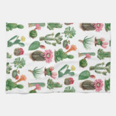 Farbige Aquarellkaktus und Sukkulenten Blume Geschirrtuch (Horizontal)