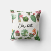 Farbige Aquarellkaktus und Sukkulenten Blume Kissen (Vorderseite)