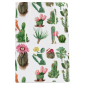 Farbige Aquarellkaktus und Sukkulenten Blume Mittlere Geschenktüte (Vorderseite)