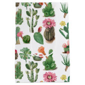 Farbige Aquarellkaktus und Sukkulenten Blume Mittlere Geschenktüte (Rückseite)