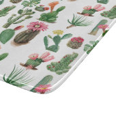 Farbige Aquarellkaktus und Sukkulenten Blume Schneidebrett (Ecke)