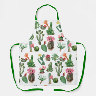 Farbige Aquarellkaktus und Sukkulenten Blume Schürze