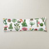 Farbige Aquarellkaktus und Sukkulenten Blume Seitenschläferkissen (Rückseite)