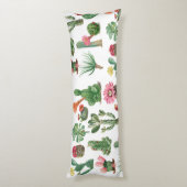 Farbige Aquarellkaktus und Sukkulenten Blume Seitenschläferkissen (Rückseite (Vertikal))