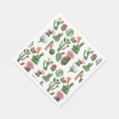 Farbige Aquarellkaktus und Sukkulenten Blume Serviette (Ecke)