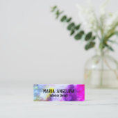 Farbige Aquarellkunst abstrakte Kunst lila Mini Visitenkarte (Stehend Vorderseite)