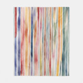 Farbige Aquarelllinien Fleecedecke (Vorderseite)