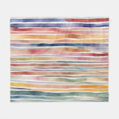 Farbige Aquarelllinien Fleecedecke (Vorderseite (Horizontal))