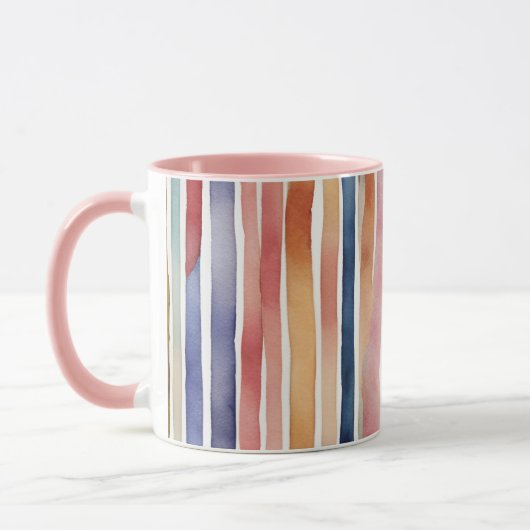 Farbige Aquarelllinien Tasse (Links)