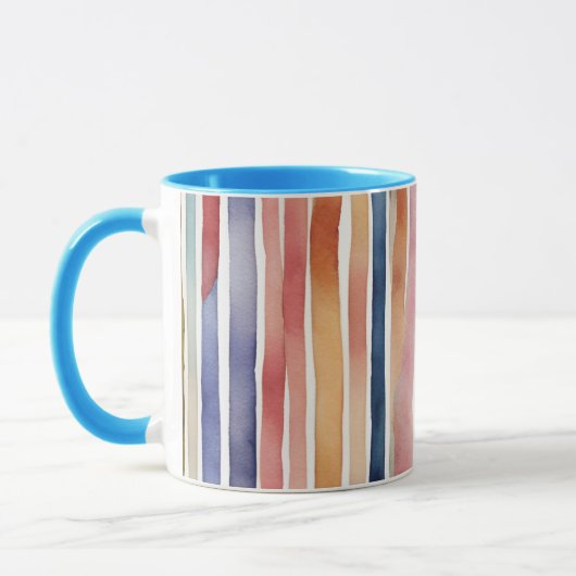 Farbige Aquarelllinien Tasse (Links)