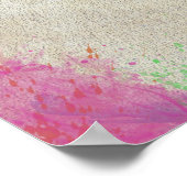 Farbige Aquarellmaler Tropfen Weltkarte Poster (Ecke)