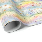 Farbige Aquarellmalerei, Bäume, Blume Geschenkpapier (Rolleneckpunkt)