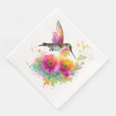 Farbige Aquarellmalerei eines Kolibri Serviette (Ecke)
