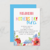 Farbige Aquarellmütter-Tagesbrunch lädt ein Einladung (Vorne/Hinten)