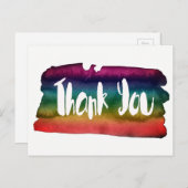 Farbige Aquarellpinsel Danke Postkarte (Vorne/Hinten)