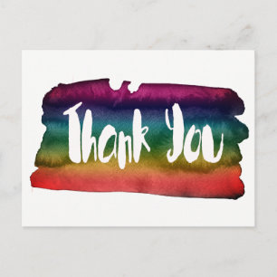 Farbige Aquarellpinsel Danke Postkarte