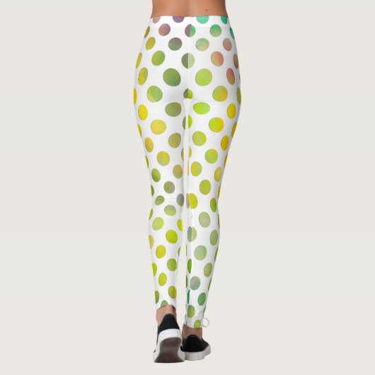 Farbige Aquarelltöne auf weiß Leggings (Rückseite)
