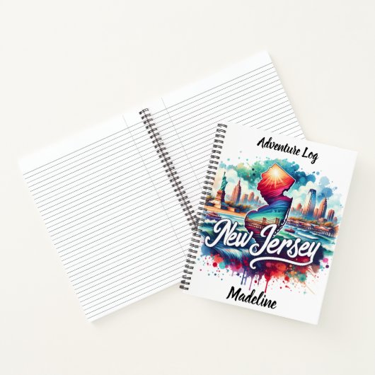 Farbige Aquarelltöne von NJ-Sehenswürdigkeiten Notizblock (Innenseite)
