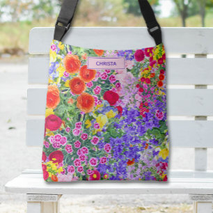 Farbige Aquarelltüte mit Blume Tragetaschen Mit Langen Trägern
