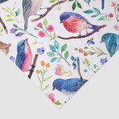 Farbige Aquarellvögel und Blume Seidenpapier (Detail)