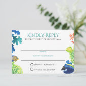 Farbige Aquarium-Reaktionskarte RSVP Karte (Stehend Vorderseite)