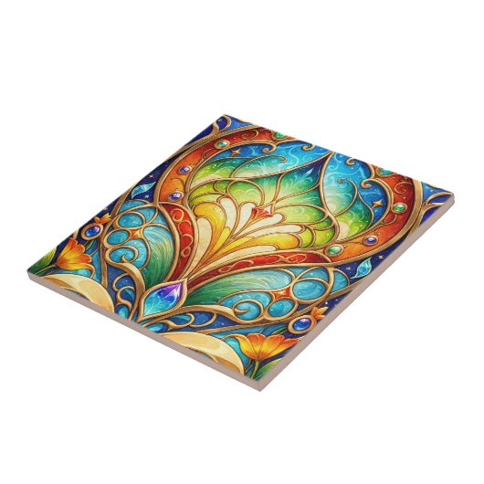 Farbige arabische Keramik Tile Fliese (Seite)