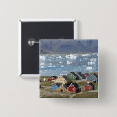 Farbige Architektur der Stadt, Narsaq, Button (Vorne & Hinten)