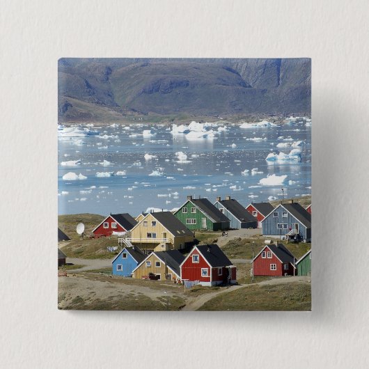Farbige Architektur der Stadt, Narsaq, Button (Vorderseite)