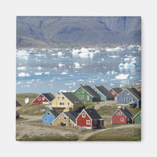 Farbige Architektur der Stadt, Narsaq, Magnet