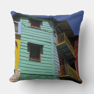 Farbige Architektur des La-Boca-Viertels Kissen