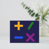 Farbige Arithmetische Symbole Postkarte (Stehend Vorderseite)