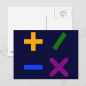 Farbige Arithmetische Symbole Postkarte (Vorne/Hinten)