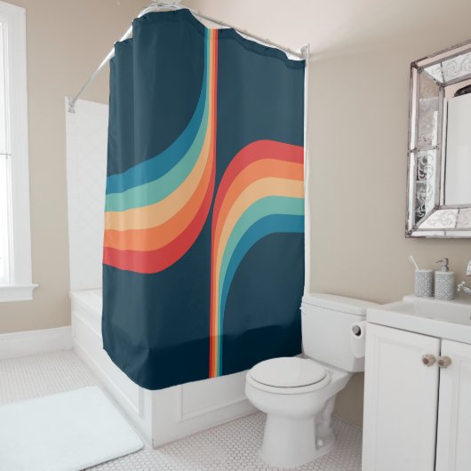 Farbige Arkaden im Retrostil Duschvorhang (Beispiel)