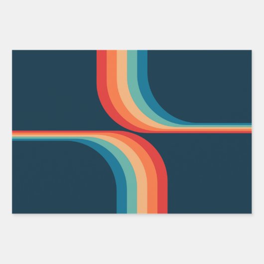 Farbige Arkaden im Retrostil Geschenkpapier Set (Vorderseite)