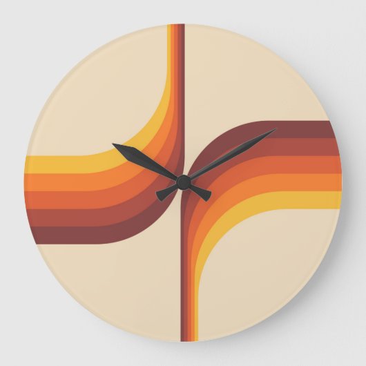 Farbige Arkaden im Retrostil Große Wanduhr (Vorderseite)