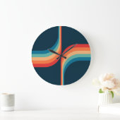 Farbige Arkaden im Retrostil Große Wanduhr (Zuhause)