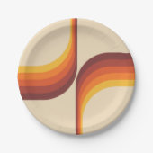 Farbige Arkaden im Retrostil Pappteller (Vorderseite)