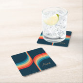 Farbige Arkaden im Retrostil Rechteckiger Pappuntersetzer (Vor Ort)