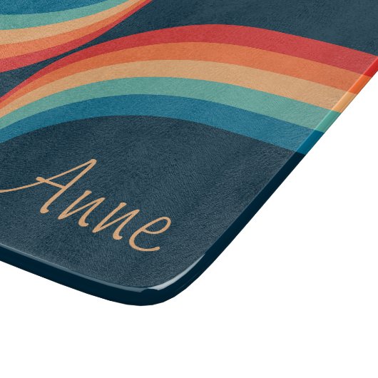 Farbige Arkaden im Retrostil Schneidebrett (Ecke)