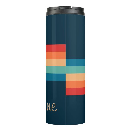 Farbige Arkaden im Retrostil Thermosbecher (Rückseite)