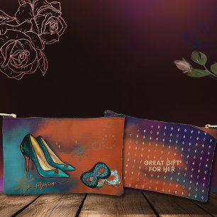 Farbige Art Deco High Heels Zubehörtasche
