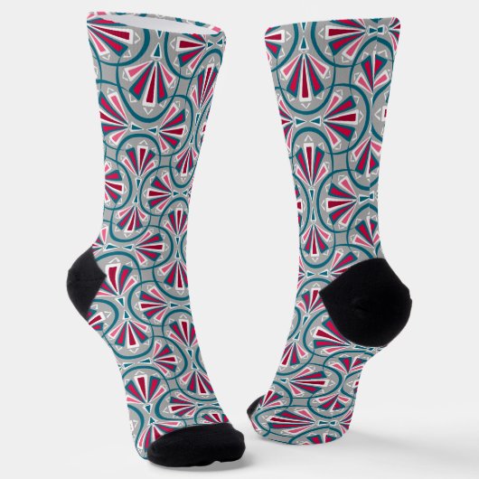 Farbige Art-Deco-Muster. Socken (Gewinkelt)