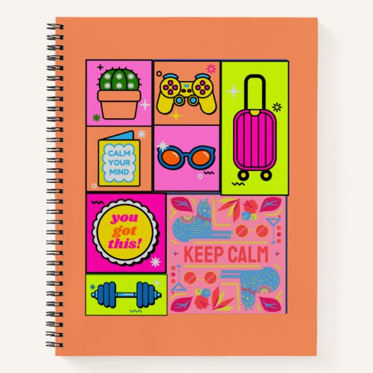 Farbige Art Grid Notebook-Abdeckung Notizblock (Vorderseite)