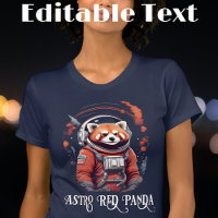 Farbige Astronautin Roter Panda bearbeitbarer Text